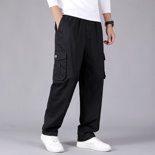 Loose Straight Khaki Cargo Pants - Image 7