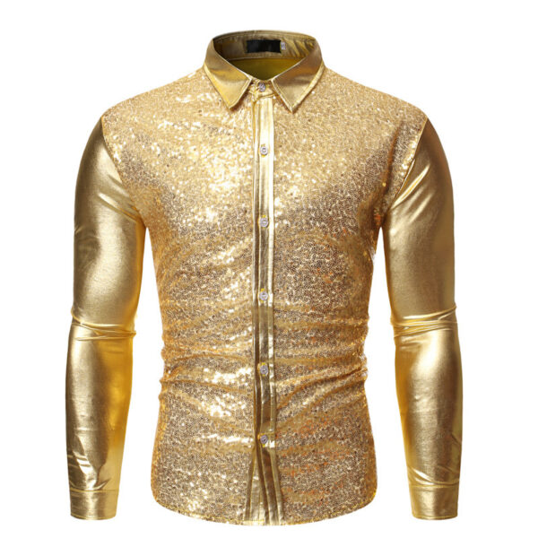 Cool Sequin Bronzing Party Shirt - Image 2