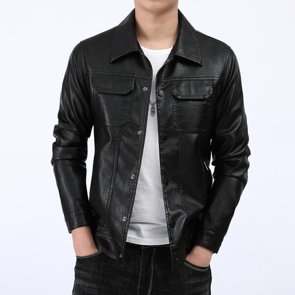 Men's Spring And Autumn Leather Jacket