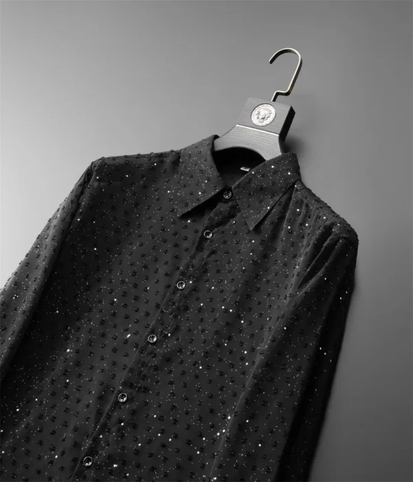 Sequin Men Long Sleeve Party Shirts - Image 4