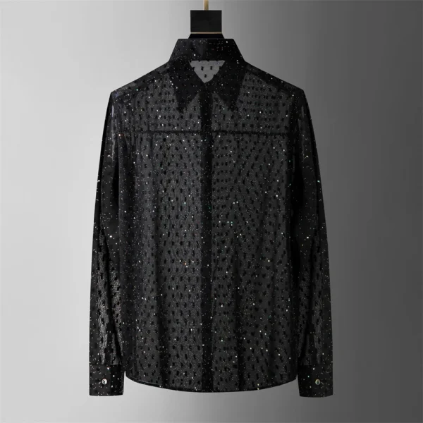 Sequin Men Long Sleeve Party Shirts