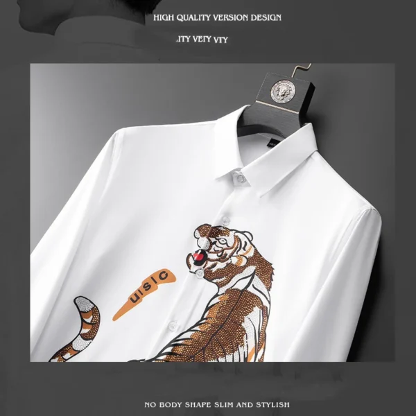 Tiger Printed Rhinestone Shirt - Image 6