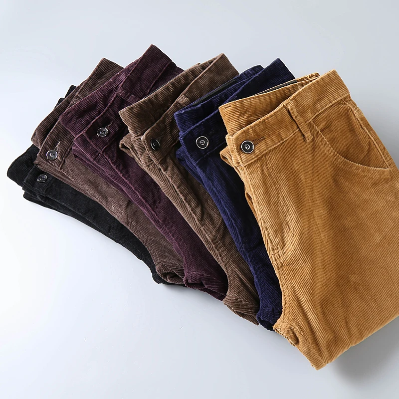 Men Corduroy Casual Dress Pants